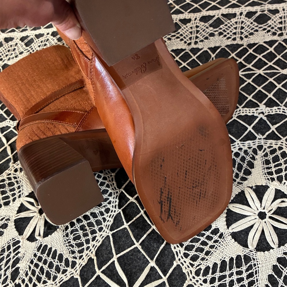 Sam Edelman Tan Marci Leather Heeled Pull -On Sock Boots, 8.5 - Picture 8 of 8